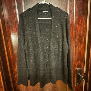Croft & Barrow Women's Black Sequined Open Cardigan